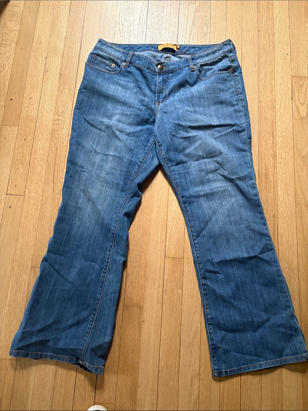 Seven7 Women's Blue Flare Jeans, 20